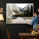 Lake Braies Alpine Landscape Wall Art Canvas Print, by MyGreatCanvas | Canvas Wall Art Prints | Photo Prints & Wall Decor