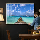 Caribbean Ocean Pier Seascape Wall Art Canvas Print, by MyGreatCanvas | Canvas Wall Art Prints | Photo Prints & Wall Decor