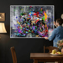 Graffiti Motorcycle Wall Art Canvas Print, Urban Street Art by MyGreatCanvas | Canvas Wall Art Prints | Photo Prints & Wall Decor