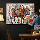 Texas Bull Wall Art Canvas Print, Abstract Graffiti Bull by MyGreatCanvas | Canvas Wall Art Prints | Photo Prints & Wall Decor