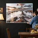 Rocky Coast Ocean Sunset Wall Art Canvas Print, Dramatic by MyGreatCanvas | Canvas Wall Art Prints | Photo Prints & Wall Decor