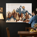 Layered Wooden Mountain Wall Art Canvas Print, Modern Rustic by MyGreatCanvas | Canvas Wall Art Prints | Photo Prints & Wall Decor