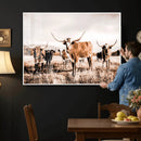 Texas Longhorn Cattle Wall Art Canvas Print, Sepia Western by MyGreatCanvas | Canvas Wall Art Prints | Photo Prints & Wall Decor