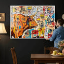 Basquiat Style Bull Graffiti Wall Art Canvas Print, Street by MyGreatCanvas | Canvas Wall Art Prints | Photo Prints & Wall Decor