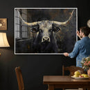 Rustic Longhorn Bull Wall Art Canvas Print – Vintage Western by MyGreatCanvas | Canvas Wall Art Prints | Photo Prints & Wall Decor