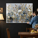 Abstract Floral Wall Art Canvas Print – Gold and Blue by MyGreatCanvas | Canvas Wall Art Prints | Photo Prints & Wall Decor