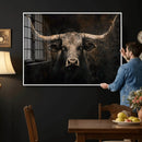 Vintage Longhorn Bull Wall Art Canvas Print – Rustic Western by MyGreatCanvas | Canvas Wall Art Prints | Photo Prints & Wall Decor
