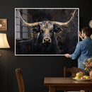 Abstract Longhorn Bull Wall Art Canvas Print – Rustic by MyGreatCanvas | Canvas Wall Art Prints | Photo Prints & Wall Decor