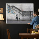 Banksy Girl with Butterflies Street Art Wall Art Canvas by MyGreatCanvas | Canvas Wall Art Prints | Photo Prints & Wall Decor