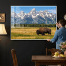 Bison in Mountain Landscape Wall Art Canvas Print – Western by MyGreatCanvas | Canvas Wall Art Prints | Photo Prints & Wall Decor