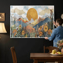 Boho Mountain Landscape Large Wall Art, Horizontal Gold by MyGreatCanvas | Canvas Wall Art Prints | Photo Prints & Wall Decor