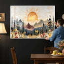 Boho Mountain Landscape Large Wall Art, Horizontal Gold by MyGreatCanvas | Canvas Wall Art Prints | Photo Prints & Wall Decor