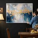 Blue Gold Abstract Large Framed Canvas Wall Art, Modern by MyGreatCanvas | Canvas Wall Art Prints | Photo Prints & Wall Decor