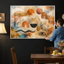 Geometric Boho Abstract Wall Art Canvas Print, Orange Blue by MyGreatCanvas | Canvas Wall Art Prints | Photo Prints & Wall Decor