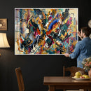 Geometric Abstract Wall Art Canvas Print, Orange Blue by MyGreatCanvas | Canvas Wall Art Prints | Photo Prints & Wall Decor
