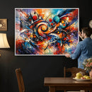 Geometric Abstract Wall Art Canvas Print, Orange Blue by MyGreatCanvas | Canvas Wall Art Prints | Photo Prints & Wall Decor