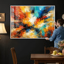 Lyrical Abstract Wall Art Canvas Print, Orange Blue Abstract by MyGreatCanvas | Canvas Wall Art Prints | Photo Prints & Wall Decor