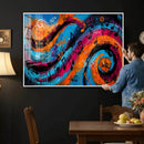 Geometric Abstract Wall Art Canvas Print, Orange Blue by MyGreatCanvas | Canvas Wall Art Prints | Photo Prints & Wall Decor
