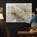 White Gold Floral Canvas Wall Art — Textured Flower Print | by MyGreatCanvas | Canvas Wall Art Prints | Photo Prints & Wall Decor