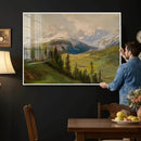 Konrad Petrides Sexten Village Canvas Print, Alpine Mountain Valley Painting, Dolomites Landscape Art by MyGreatCanvas | Canvas Wall Art Prints | Photo Prints & Wall Decor