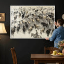 Cowboy Cattle Drive Canvas Wall Art, Western Longhorn Herd by MyGreatCanvas | Canvas Wall Art Prints | Photo Prints & Wall Decor
