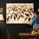 Texas Longhorn Sepia Canvas Wall Art, Western Cattle by MyGreatCanvas | Canvas Wall Art Prints | Photo Prints & Wall Decor