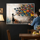 Banksy Graffiti Butterfly Girl Wall Art Canvas Print, Framed by MyGreatCanvas | Canvas Wall Art Prints | Photo Prints & Wall Decor