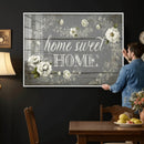 Home Sweet Home Wall Art Canvas Print, Floral Farmhouse by MyGreatCanvas | Canvas Wall Art Prints | Photo Prints & Wall Decor