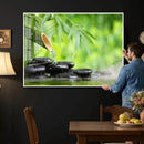 Bamboo Water Flow Black Stone Canvas | Zen Spa Nature by MyGreatCanvas | Canvas Wall Art Prints | Photo Prints & Wall Decor