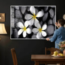 Plumeria Frangipani Black Stone Canvas | White Flower Spa by MyGreatCanvas | Canvas Wall Art Prints | Photo Prints & Wall Decor