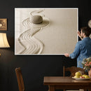 Zen Garden Stone Sand Canvas | Japanese Rock Garden Wall Art by MyGreatCanvas | Canvas Wall Art Prints | Photo Prints & Wall Decor