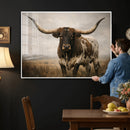 Longhorn Bull Wall Art Canvas Print, Western Farmhouse by MyGreatCanvas | Canvas Wall Art Prints | Photo Prints & Wall Decor