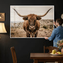 Texas Longhorn Bull Wall Art Canvas Print, Western Farmhouse by MyGreatCanvas | Canvas Wall Art Prints | Photo Prints & Wall Decor