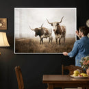 Texas Longhorn Canvas Wall Art Western Bull Desert Moody by MyGreatCanvas | Canvas Wall Art Prints | Photo Prints & Wall Decor