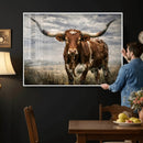 Texas Longhorn Canvas Wall Art Western Bull Desert Moody by MyGreatCanvas | Canvas Wall Art Prints | Photo Prints & Wall Decor
