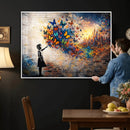 Banksy Girl Wall Art Canvas Print for Living Room Decor by MyGreatCanvas | Canvas Wall Art Prints | Photo Prints & Wall Decor