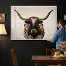 Texas Longhorn Canvas Wall Art Western Bull Desert Moody by MyGreatCanvas | Canvas Wall Art Prints | Photo Prints & Wall Decor