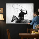 Cowboy Lasso Canvas Wall Art, Black White Western Horse by MyGreatCanvas | Canvas Wall Art Prints | Photo Prints & Wall Decor