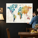 Watercolor World Map Canvas Wall Art Print – Abstract by MyGreatCanvas | Canvas Wall Art Prints | Photo Prints & Wall Decor