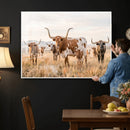 Texas Longhorn Canvas Wall Art, Rustic Farm Animal Photography Print, Farmhouse Country Decor, Western Ranch Art by MyGreatCanvas | Canvas Wall Art Prints | Photo Prints & Wall Decor