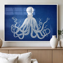 Large 3-Panel Blue Octopus Canvas Wall Art | Coastal Marine by MyGreatCanvas | Canvas Wall Art Prints | Photo Prints & Wall Decor