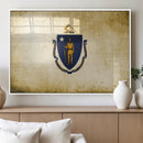 Massachusetts Flag Wall Art Canvas Print