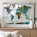 Modern Watercolor World Map Canvas Wall Art – Framed by MyGreatCanvas | Canvas Wall Art Prints | Photo Prints & Wall Decor