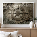 Wooden Ship Wheel Canvas Print, Multi Panel Canvas Wall Art