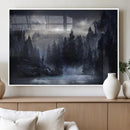Night Landscape and Trees Wall Art Canvas Print