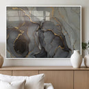 Gray Marble Fluid Wall Art – Modern Abstract Canvas Print