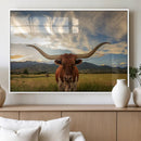 Texas Longhorn Canvas Wall Art – Majestic Triptych Animal by MyGreatCanvas | Canvas Wall Art Prints | Photo Prints & Wall Decor