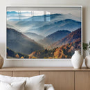 Misty Mountain Sunrise Triptych Canvas Print – Autumn