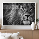 Black and White Lion Canvas Wall Art Print – Wildlife