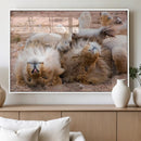 Lion Pair Wall Art Canvas Print – Framed Wildlife Scene with